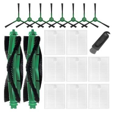 Imagem de 19 peças de reposição compatíveis com aspirador robô iRobot Roomba 105 Vac, 105 Combo, Q0120, Q0520, Q011, Y0110, Y0140, 2 rolos de escova principais, 8 filtros Hepa, 8 escovas laterais, 1 ferramenta