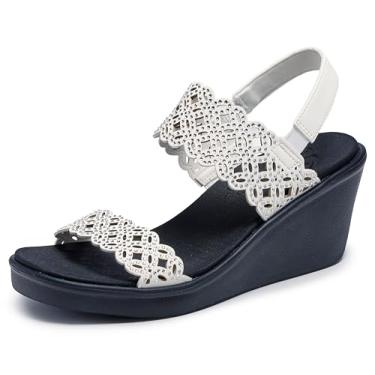 Imagem de Skechers Cali Women's Sandália anabela Rumble on-Sassy DayZ, Branco, 9