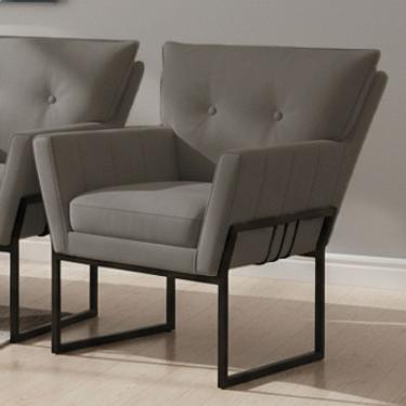 Imagem de Poltrona Anitta Base Industrial Preto Suede Grafite D03 - D'rossi