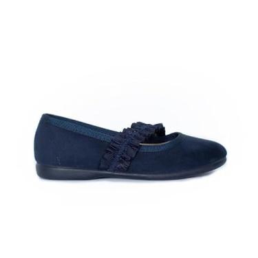 Imagem de Tênis infantil Mary Jane com tiras elásticas – Calçados para meninas (bebê, criança pequena, criança grande), Azul marino, 10-10.5 Toddler