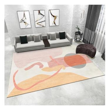 Imagem de HGTRH Tapetes de área para quarto, sala de estar, estilo geométrico, lavável, antiderrapante, antiderrapante, pilha grossa, suporte TPR para sala de jantar, cozinha, escritório, D 1,5 x 2,1 m