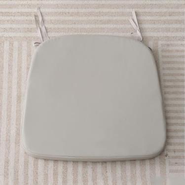 Imagem de Almofadas de cadeira para cadeiras de jantar, almofadas de cadeira de cozinha com laços, almofadas de assento impermeáveis em forma de U, almofadas de assento de espuma viscoelástica cinza claro GG 6