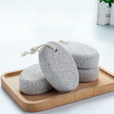 Imagem de Lixa para pés de pedra-pomes, pacote único com laço para pendurar, ferramenta de cuidados com os pés para uso diário (cinza)