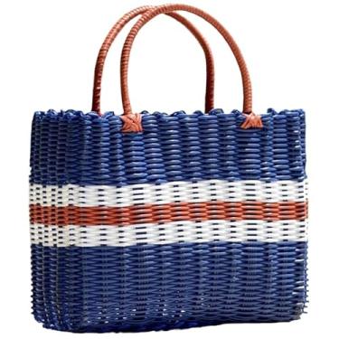 Imagem de PRETYZOOM Cesta de armazenamento de tecido ao ar livre e suporte de frutas com alça para piqueniques, mercados de agricultores e material de organização de cozinha