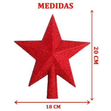 Imagem de Decoração Enfeite De Natal Estrela Natalina Vermelho 20cm