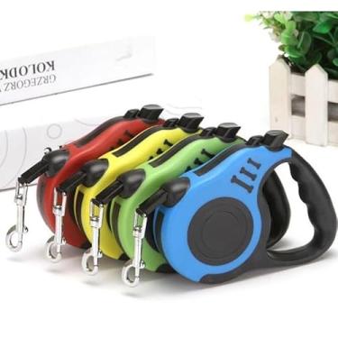 Imagem de Guia para Cães Cachorro com trela Retrátil Automática com Trava Corda Pequeno E Grande Porte (3 Metros)