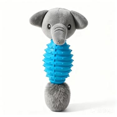 Imagem de Brinquedo Pelucia Com Borracha Mordedor Para Pet Cachorro Gato Com Apito Azul