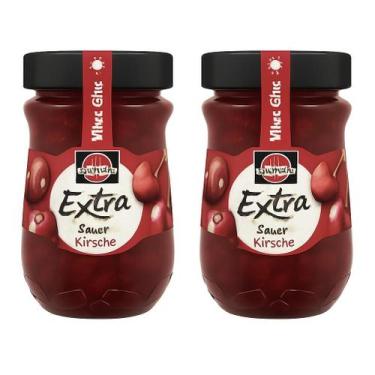 Imagem de Kit 2 geleias schwartau cereja extra 600g importada pote vidro  tradiç