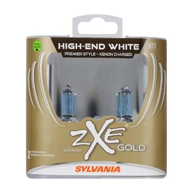 Imagem de SYLVANIA - H11 (64211) SilverStar zXe Lâmpada de farol de halogênio de alto desempenho OURO - Farol e luz de neblina, saída branca brilhante, melhor alternativa HID, tecnologia de carregamento de