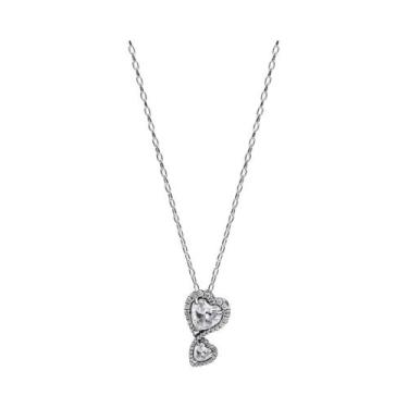 Imagem de Colar De Prata Esterlina 925 Com Laço Colorido Em Forma De Coração Ver