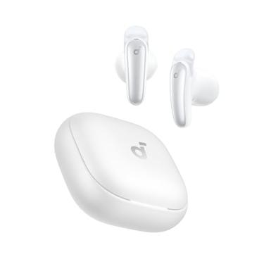Imagem de Soundcore Liberty Buds da Anker, Fone de Ouvido Bluetooth Sem Fio, Design Semi-Intra-Auricular, Aletas Auriculares Removíveis, Cancelamento de Ruído Adaptativo em Tempo Real, 30H de Reprodução, Branco