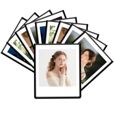 Imagem de pssped Pacote com 10 molduras magnéticas para fotos compatíveis com molduras Fujifilm Instax Square SQ1 SQ6 SQ10 SQ20 SQ40 SP-3 de 7,6 x 8,9 cm – Visor de fotos para geladeira (preto)
