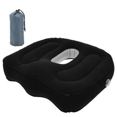 Imagem de Almofada de assento inflável para úlcera de pressão, almofada portátil dobrável para viagem de escritório, almofada de assento de alívio de pressão, design perfurado, rolamento de alta carga de 100 kg