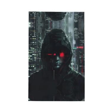 Imagem de XLLingL Hacker Era Print Waffle Toalhas de cozinha, panos de prato de microfibra, perfeitos para decoração e limpeza de cozinha - 1 peça