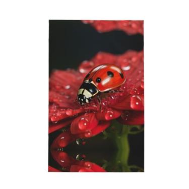 Imagem de XLLingL Toalhas de cozinha waffle com estampa de flores de joaninha, panos de prato de microfibra, para decoração e limpeza de cozinha - 1 peça