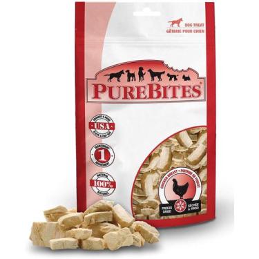 Imagem de Petiscos para Cães PureBites Peito de Frango Liofilizado Pacote de 85g
