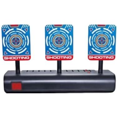 Imagem de Alvo Eletrônico Automático com 3 Alvos, Display LCD, Efeitos Sonoros e Luzes, Jogo de Tiro ao Alvo para Crianças e Adultos, Contagem de Pontos e Temporizador