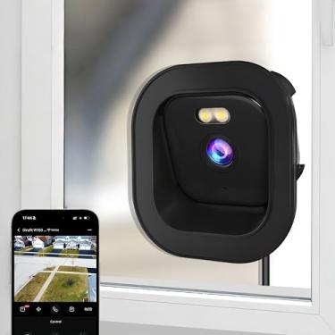 Imagem de Tangxi Câmera de Janela 2K, Câmeras Internas WiFi de 2,4 GHz e 5 GHz para Segurança Doméstica, Com Visão Noturna Colorida AI, Detecção de Movimento, áudio Bidirecional (preto)