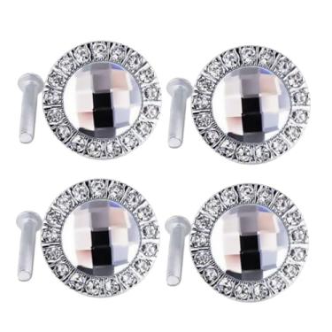 Imagem de jojofuny 1 pacote com puxador de gaveta de cristal de strass, puxador de vidro para cômoda, armário, armário, fácil de instalar, acessório de móveis