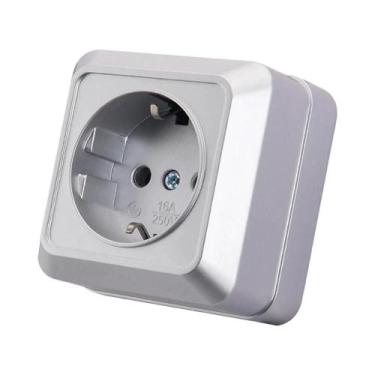 Imagem de Interruptor De Parede Externo Prateado 1 Gangue 1 via Tipo Gangorra Li