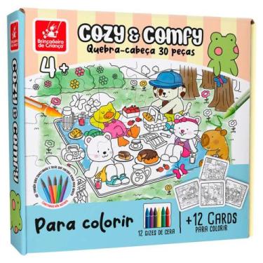 Imagem de Quebra Cabeça Cozy & Confy Para Colorir 30 Peças BDC, Unica