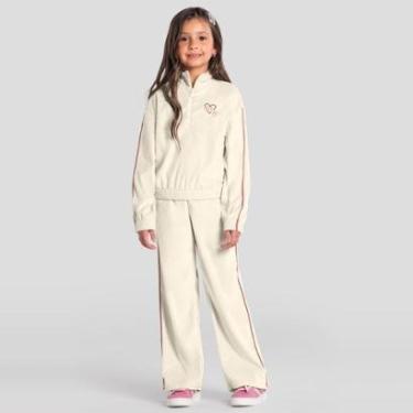 Imagem de Conjunto infantil menina em plush com coração Brandili-Feminino