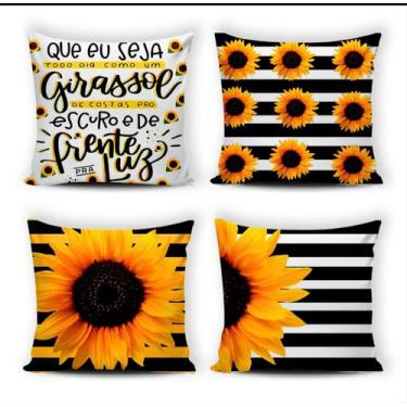 Imagem de 4 Capas de Almofadas com Zíper 0,40cm x0,40cm sem Refil Estampa Decora