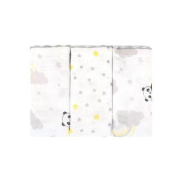 Imagem de Fralda com 03 Unidades 100% Algodão Bebê 68Cm X 70Cm Bublim Petit Meni