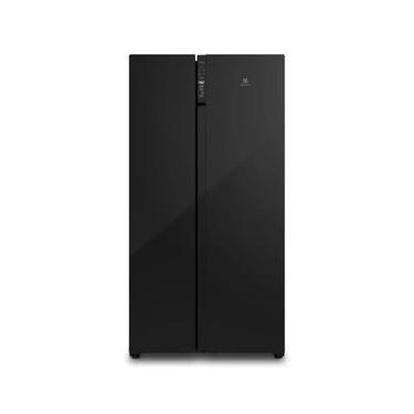 Imagem de Geladeira Electrolux Frost Free Inverter 526L AutoSense Side by Side Vidro Preto ES5GB - Design Elegante em Vidro e Espaço Inteligente - Bivolt