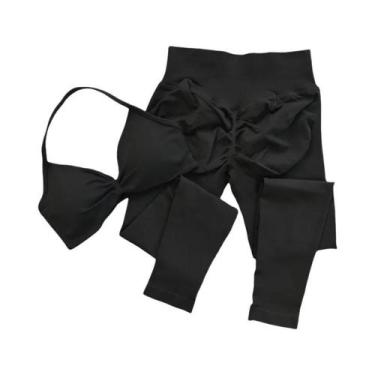 Imagem de Conjunto De Yoga E Fitness Feminino De Três Peças: Calça Longa Esporti
