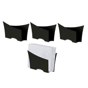 Imagem de Porta Guardanapo de Mesa Preto 10un