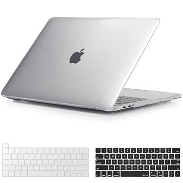 Imagem de ProCase Para MacBook Pro 13 M2 2023, 2022, 2016-2021 A2338 M1 A2289 A2251 A2159 A1989 A1706 A1708, capa rígida e capa de teclado para MacBook Pro de 13 polegadas com/sem Touch Bar - cristal