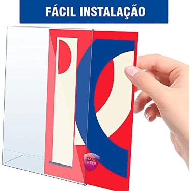 Imagem de Display Expositor Acrílico A4 Em L Ps Cristal Mesa Balcão
