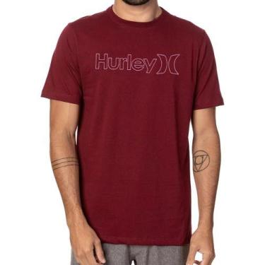 Imagem de Camiseta Hurley O&O Outline Masculina Oversize Vinho