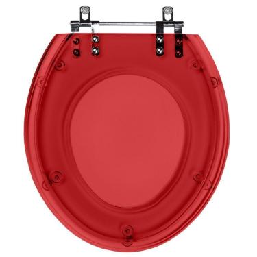 Imagem de Assento Sanitario Poliester Ravena Vermelho Translucido para vaso Deca