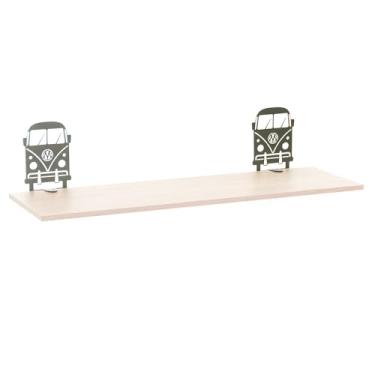 Imagem de Prateleira Decorativa Kombi, Cor Verde Microtextura com Madeira Legno, Metaltru