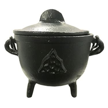 Imagem de Crystalo - Caldeirão de ferro fundido Triquetra com tampa, 10 cm (CAL-4)