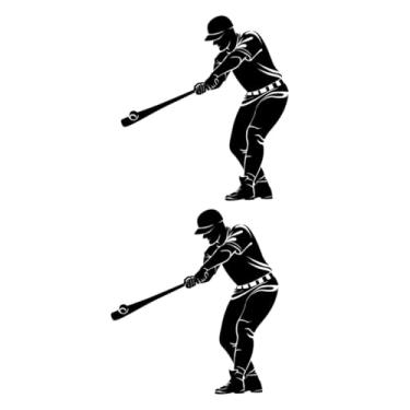 Imagem de OSALADI 2 Unidades adesivo de parede adesivo parede adesivos de parede decoração de casa decoração de quarto faça você mesmo decalques da parede de beisebol vitalidade decorar