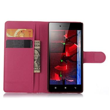 Imagem de Capa carteira Lenovo Vibe Shot /Z90, capa carteira flip de couro PU premium com compartimento para cartão, suporte e fecho magnético [capa interior à prova de choque de TPU] Compatível com Lenovo Vibe