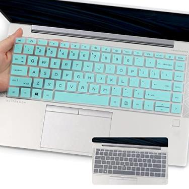 Imagem de 2 peças de capa de teclado para notebook HP EliteBook 840 G7 G8 14 polegadas 2021 2022, HP EliteBook 845 G7 G8 14 polegadas, modelo de laptop, teclado dos EUA, azul (HotBlue+Clear