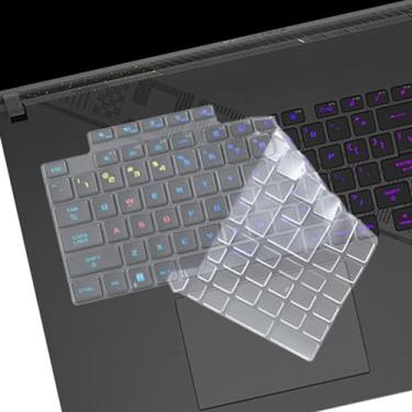 Imagem de Capa de teclado para laptop gamer Asus ROG Strix Scar 18 e Strix G18 2025 2024 2023, Scar 18 G835 G834 G835LX/LW G834JY/JZR/JYR, ROG Strix G18 G815 G814 G814 5LW/LR/Película de silicone LP G814JI