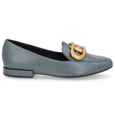 Imagem de Mocassim Feminino Couro Verde Eucalipto Usaflex AL1802