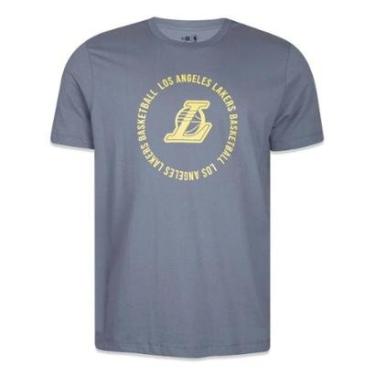 Imagem de Camiseta New Era Los Angeles Lakers Core Cinza Escuro-Masculino