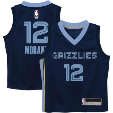 Imagem de Ja Morant Memphis Grizzlies NBA Boys Kids 4-7 Navy Icon Edition Player Jersey, Ja Moran...