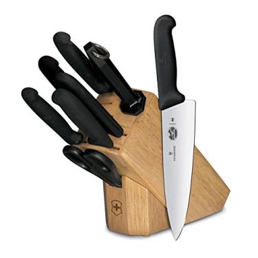 Imagem de Conjunto de facas Victorinox com 7 peças e alças de pau-rosa, Preto, 8 Pc Fibrox, 1
