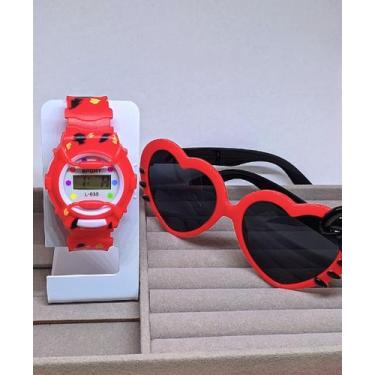 Imagem de Kit Relógio Infantil Digital Sports Menina Colorido + Óculos de Sol Ga