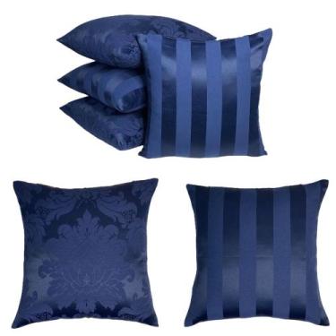 Imagem de Kit 4 Capas de almofada Jacquard Medalhão/Listrado 45 X 45 - MUMUDECOR
