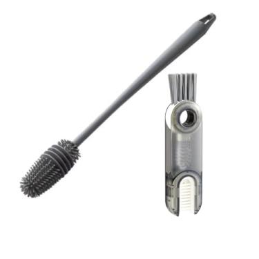 Imagem de CLICKBRUSH Kit Escovas de Limpeza para Lavar Louça Escova para Lavar Garrafas Lava Mamadeiras + MiniEscova 3 em 1 Multiuso com Escova Lava Garrafas Copos e Tampa CLICK FÁCIL