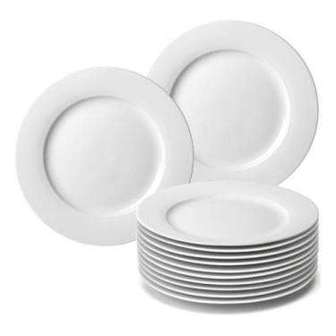 Imagem de Kit 12 Pratos de Sobremesa Branco Doce Festa Melamina 20cm - Sakes