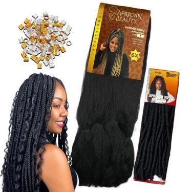 Imagem de Kit Tranças Gypsy 1 Cabelo Jumbo + 1 Nina African Beauty, PRETO #1